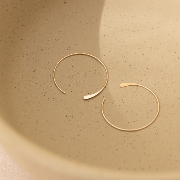 Simple Gold Filled Threader Hoops - Picture 3 of 5